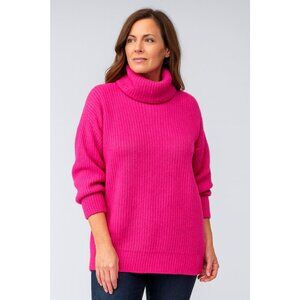 Women’s Oversized Turtleneck Sweater – Hot Pink – NWOT